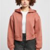 Women's Short Oversized Terracotta Zipper Jacket
