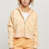 Women's Short Oversized Towel with Zipper and Hood paleo-orange