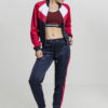 Women's Short Raglan Track Jacket Navy/Fiery Red/White