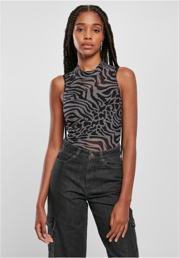 Women's Sleeveless Mesh Body Asphalt/Black