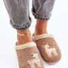 Women's Slippers With Reindeer And Fur Inblu CT000034 Beige