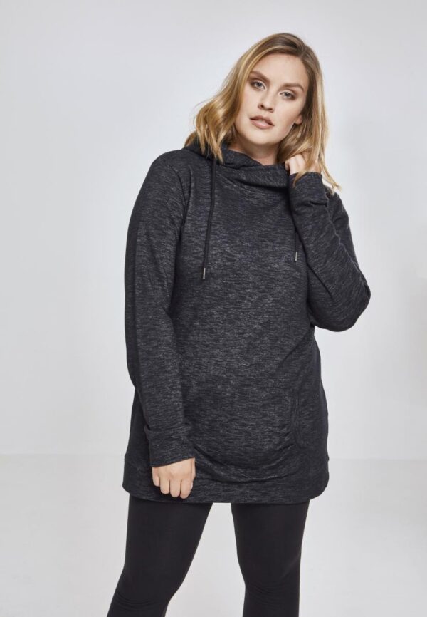 Women's Slub Terry Hoody Blk/Wht