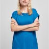 Women's Sports Blue T-Shirt with Extended Shoulder