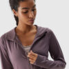 Women's Sports Quick-Drying Hooded Sweatshirt 4F - Brown