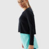 Women's Sports Quick Drying Long Sleeve T-Shirt Loose 4F - Black