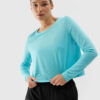 Women's Sports Quick-Drying Long Sleeve T-Shirt loose 4F - Blue