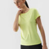 Women's Sports T-Shirt made of 4F recycled materials - light yellow
