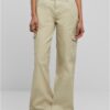 Women's Straight Denim Cargo Pants High Waisted Grey and White Raw