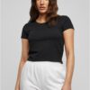 Women's Stretch Jersey Cropped Tee Black