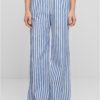 Women's Striped Loose Trousers White/Blue