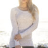 Women's Sweater with Long Wide Neckline UC - White