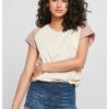 Women's T-Shirt Contrast Raglan Cream/Pink