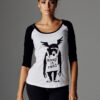 Women's T-shirt Banksy ́s Graffiti Ape Raglan Wht/blk