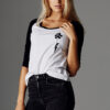Women's T-shirt Banksy ́s Graffiti Balloons - white/black