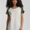 Women's T-shirt Contrast Raglan cream/olive