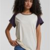 Women's T-shirt Contrast Raglan cream/purple