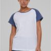 Women's T-shirt Contrast Raglan - white/blue
