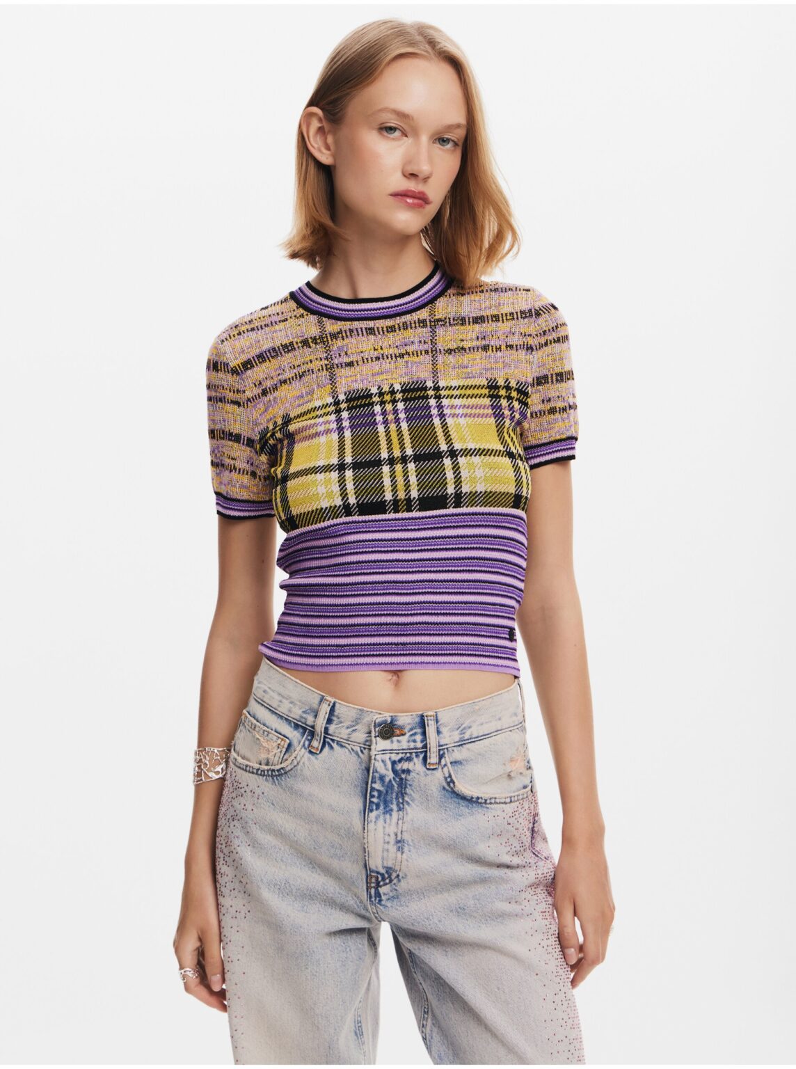 Women's T-shirt Desigual Cuadri - Women's
