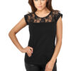 Women's T-shirt Top Laces black