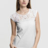 Women's T-shirt Top Laces white