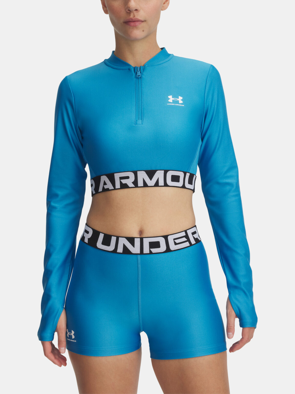Women's T-shirt Under Armour HeatGear Rib 1/4 Zip LS - Women's