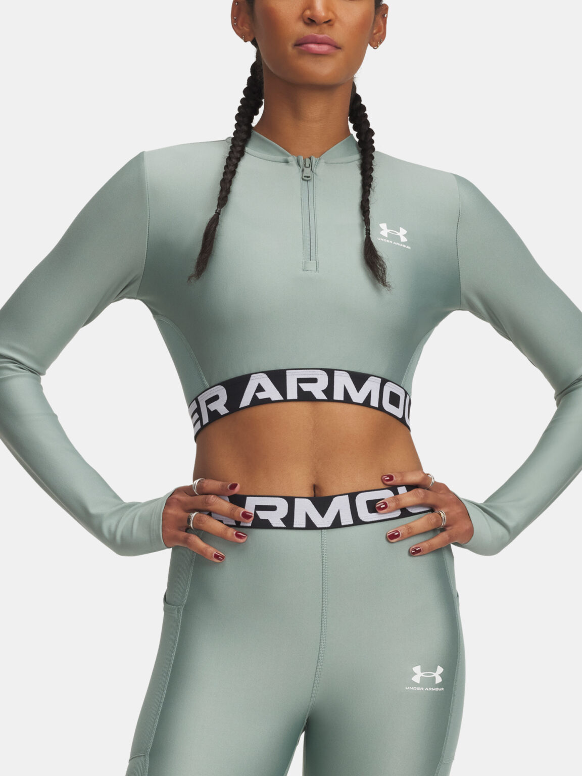 Women's T-shirt Under Armour HeatGear Rib 1/4 Zip LS - Women's