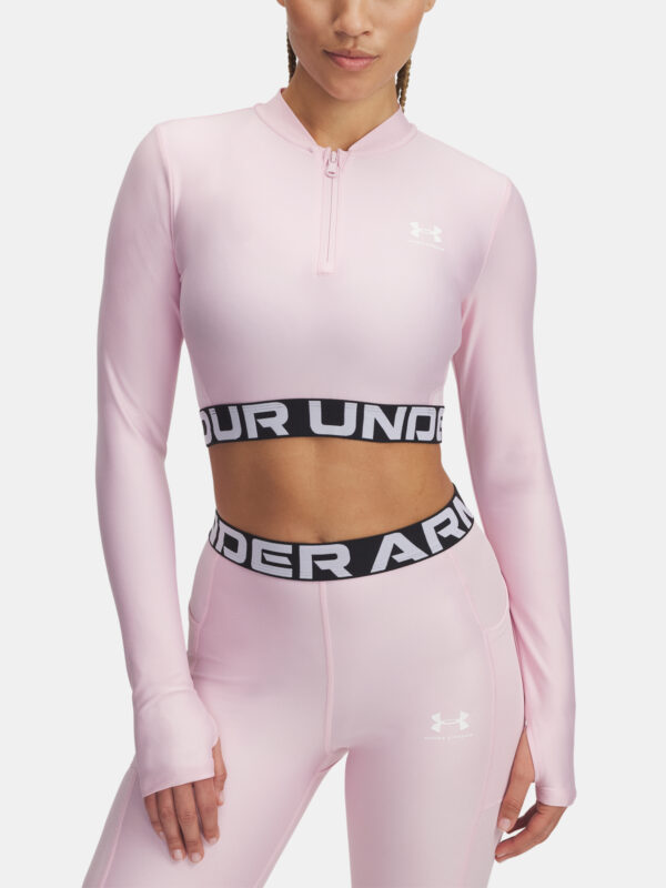 Women's T-shirt Under Armour HeatGear Rib 1/4 Zip LS - Women's