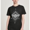 Women's T-shirt against butterflies black