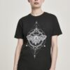 Women's T-shirt against butterflies black