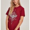 Women's T-shirt from burgundy moth
