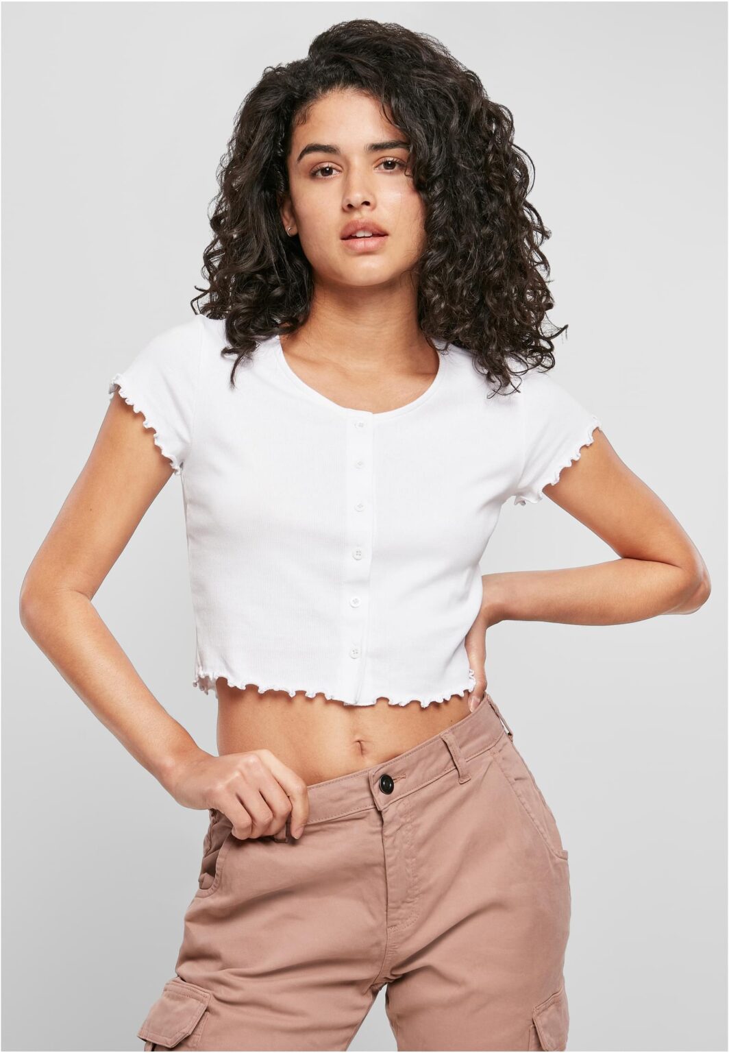 Women's T-shirt with button fastening