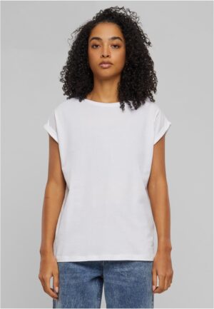 Women's T-shirt with extended shoulder 2-Pack white+blue-purple