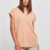 Women's T-shirt with extended shoulder amber color