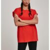 Women's T-shirt with extended shoulder blood orange