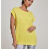 Women's T-shirt with extended shoulder bright yellow