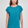 Women's T-shirt with extended shoulder in watercolor color