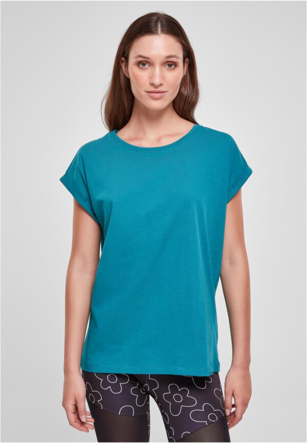 Women's T-shirt with extended shoulder in watercolor color