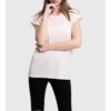 Women's T-shirt with extended shoulder pink