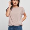 Women's T-shirt with extended shoulder powder pink