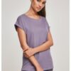 Women's T-shirt with extended shoulder powder purple