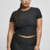 Women's T-shirt with short lace trim black