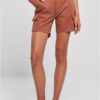 Women's Terracotta Cargo Shorts with High Waist