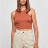 Women's Terracotta Cropped Rib Top