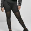 Women's Transparent Tech Mesh High Waisted Leggings - Black