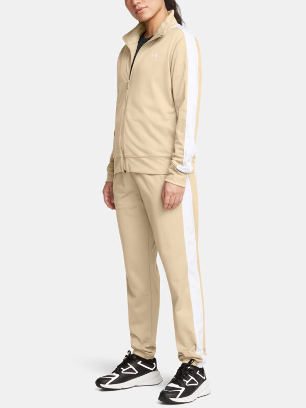 Women's Under Armour Tricot Tracksuit-BRN - Women's