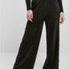 Women's Velvet Rib Straight Sweat Pants Black
