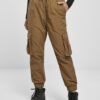 Women's Wavy Nylon Cargo Trousers with High Waist in the Middle