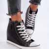 Women's Wedge Sneakers Cross Jeans Black