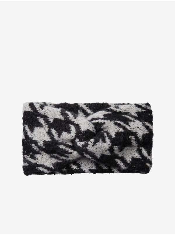 Women's White and Black Patterned Knitted Headband Pieces Pyron - Women's