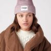 Women's White and Purple Ribbed Winter Hat Wrangler - Women